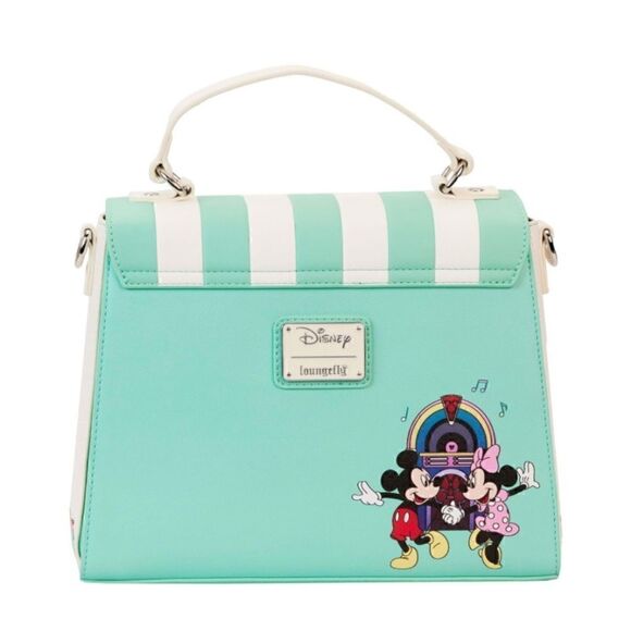 🎤🎬📀🎥Loungefly Mickey & Minnie Date Night Diner Crossbody Purse Disney - Picture 3 of 5